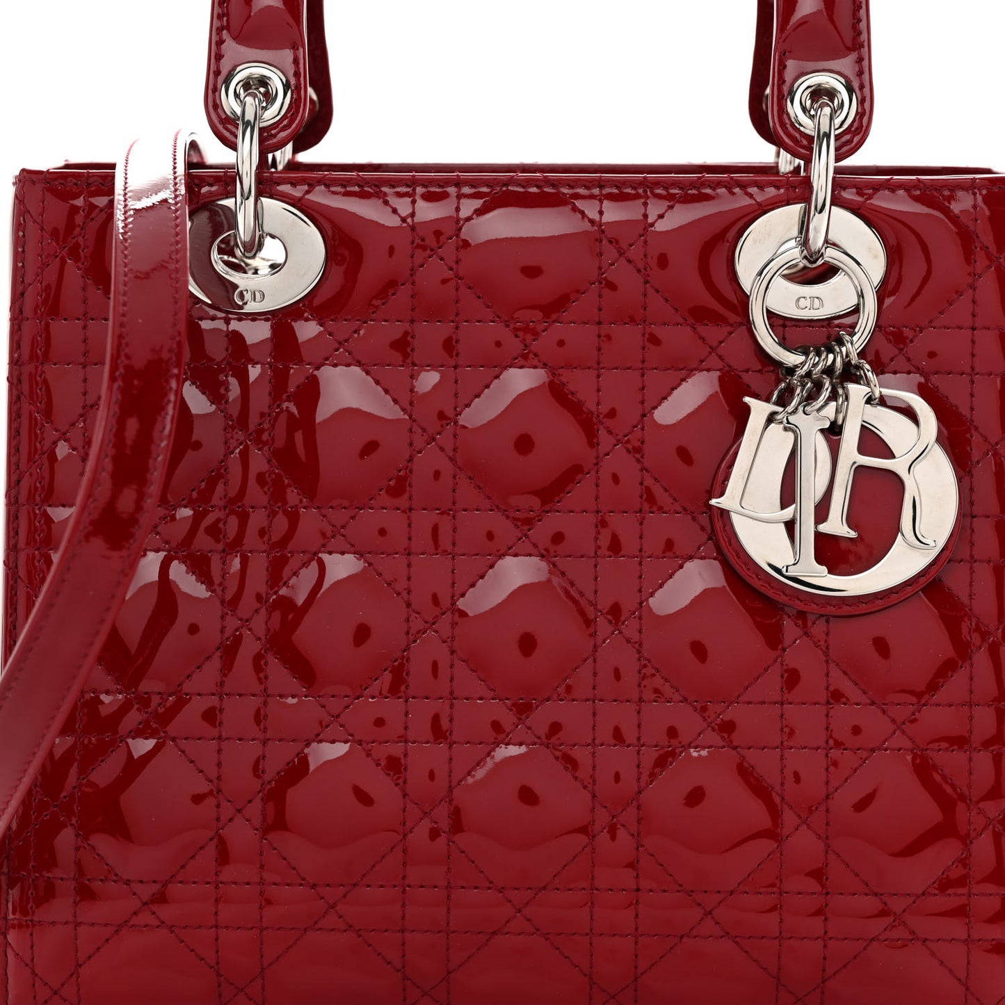 Patent Cannage Medium Lady Dior Burgundy Red