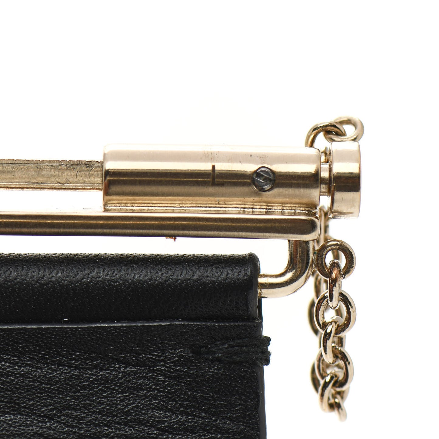 Calfskin CC Wide Cuff L Black Gold