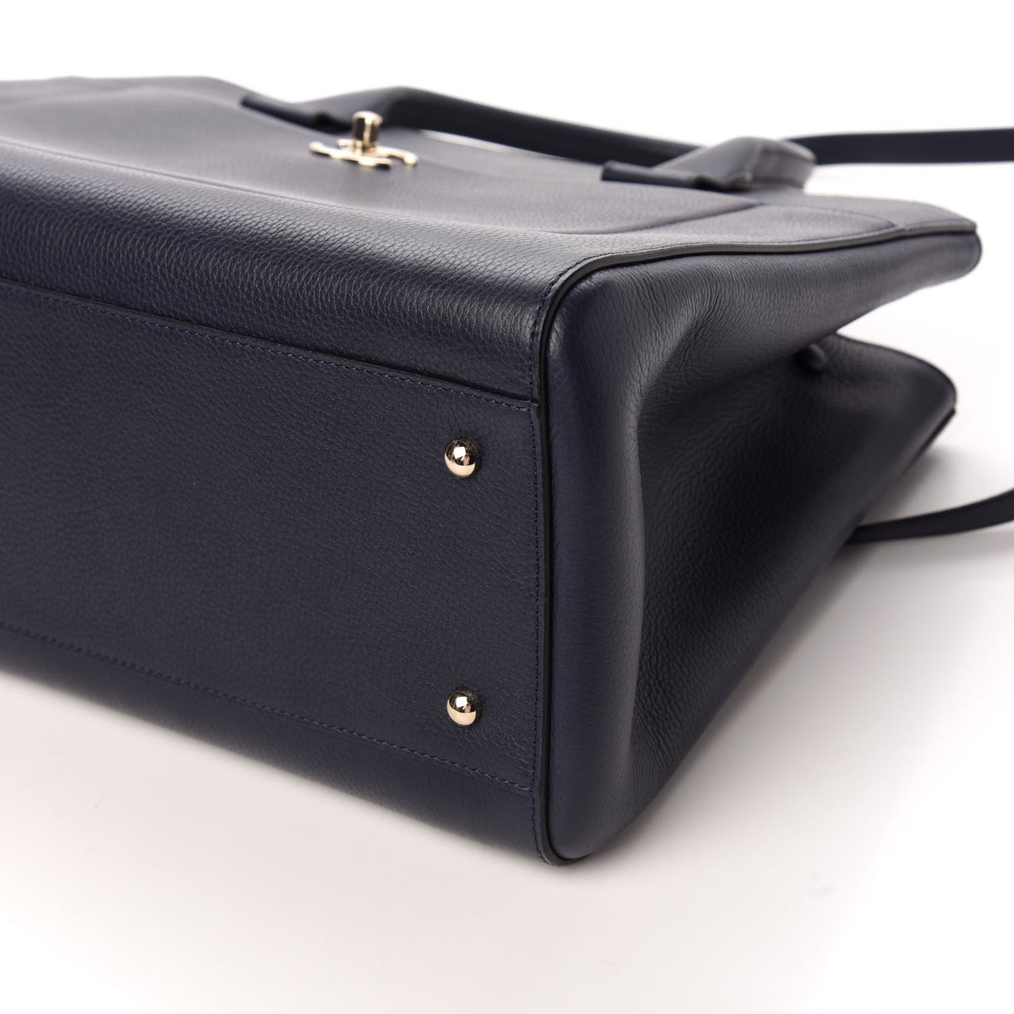 Grained Calfskin Medium Neo Executive Shopper Tote Navy