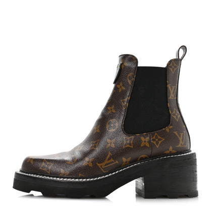 Louis Vuitton Patent Monogram LV Beaubourg Ankle Boots 41 Black 1 of 8