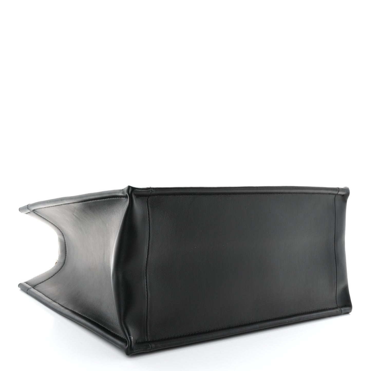 Calfskin Macro Cannage Medium Book Tote Black