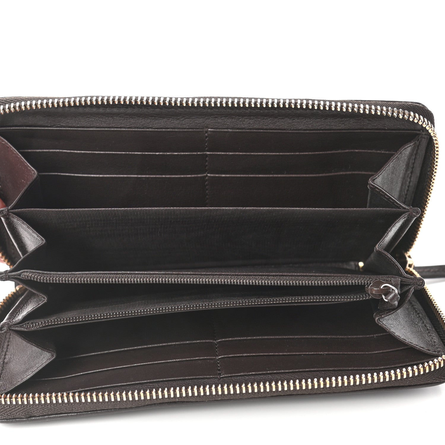 Gucci Monogram Margaux Calfskin Sukey Zip Around Wallet Beige Ebony Cocoa 5 of 6