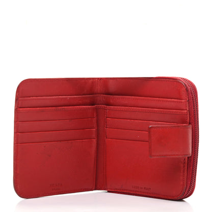 Prada Saffiano Triangle Compact Wallet Red 6 of 11