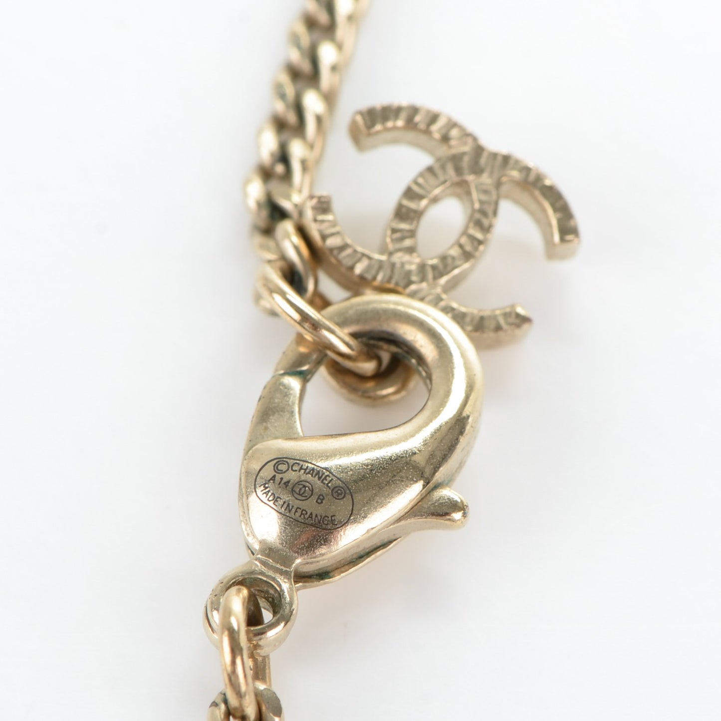 Baguette Crystal CC Necklace Gold