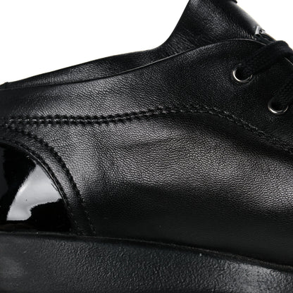 Chanel Lambskin Patent Cap Toe CC Sneakers 37.5 Black 9 of 15