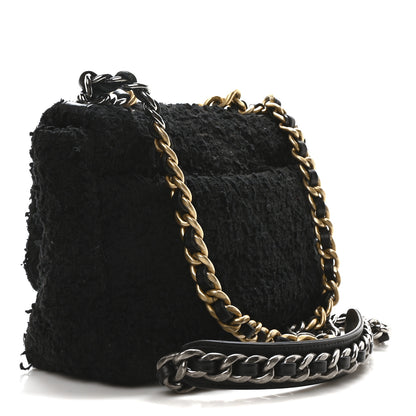 Chanel Tweed Quilted Medium Chanel 19 Flap Black 3 of 10