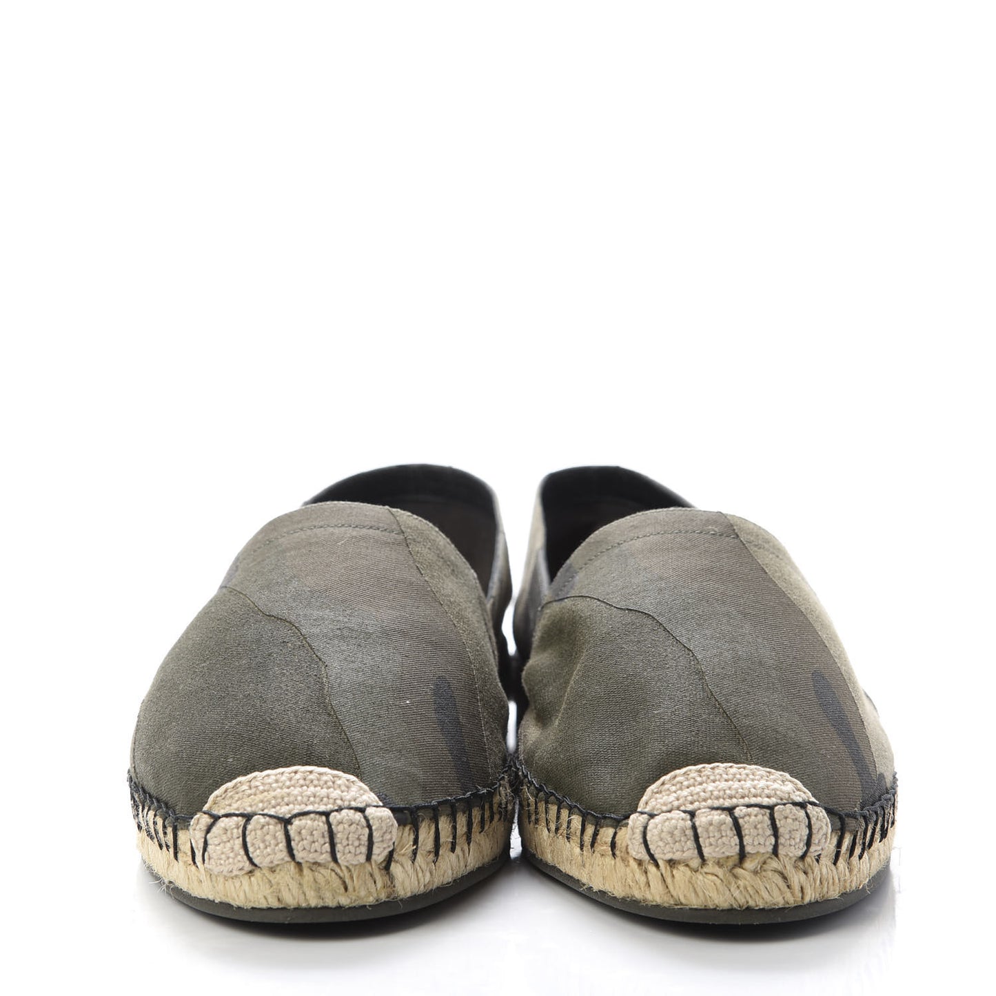Canvas Camouflage Espadrille Flats 40 Army Green