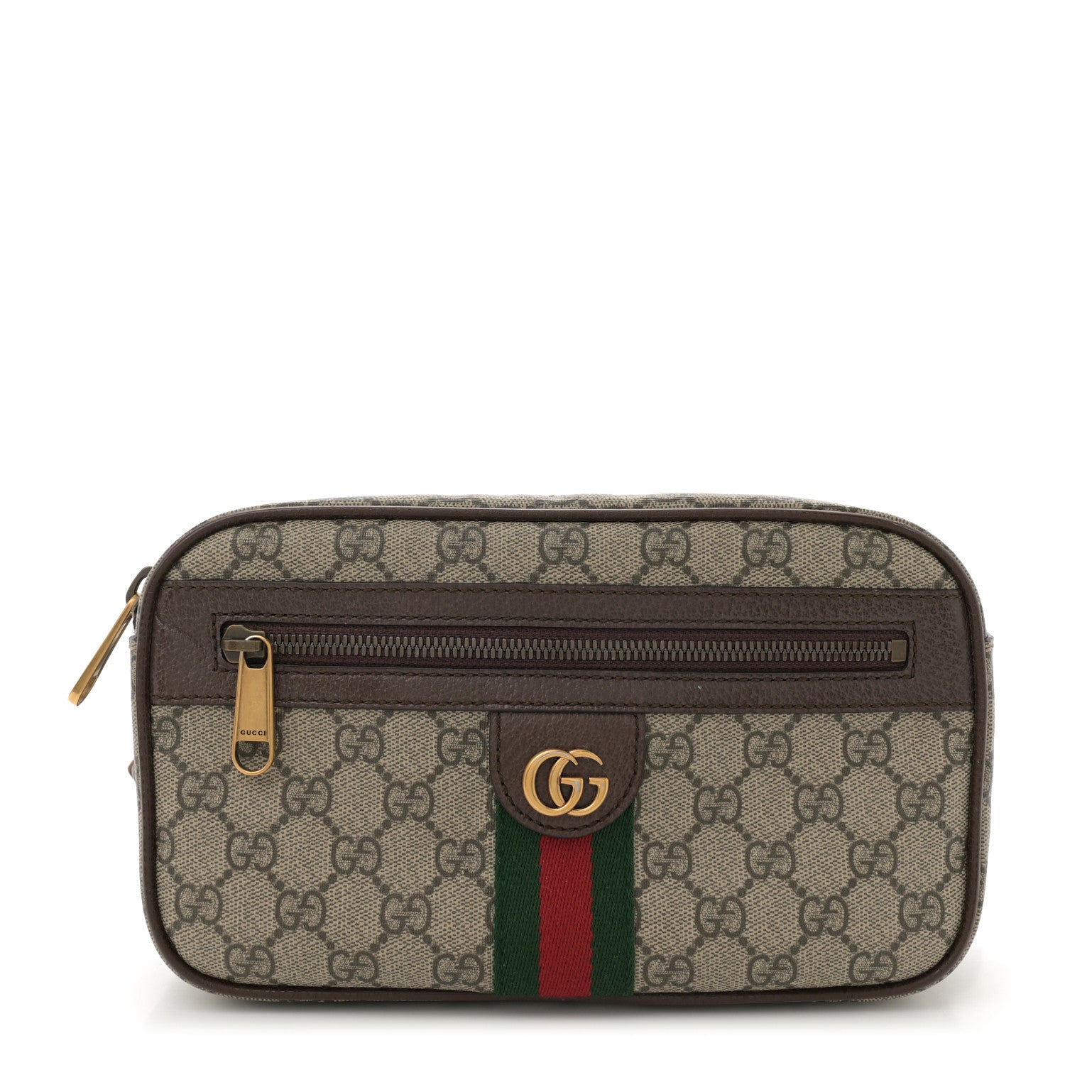Gucci Soft GG Supreme Monogram Medium Ophidia Belt Bag Dark Brown 1 of 13