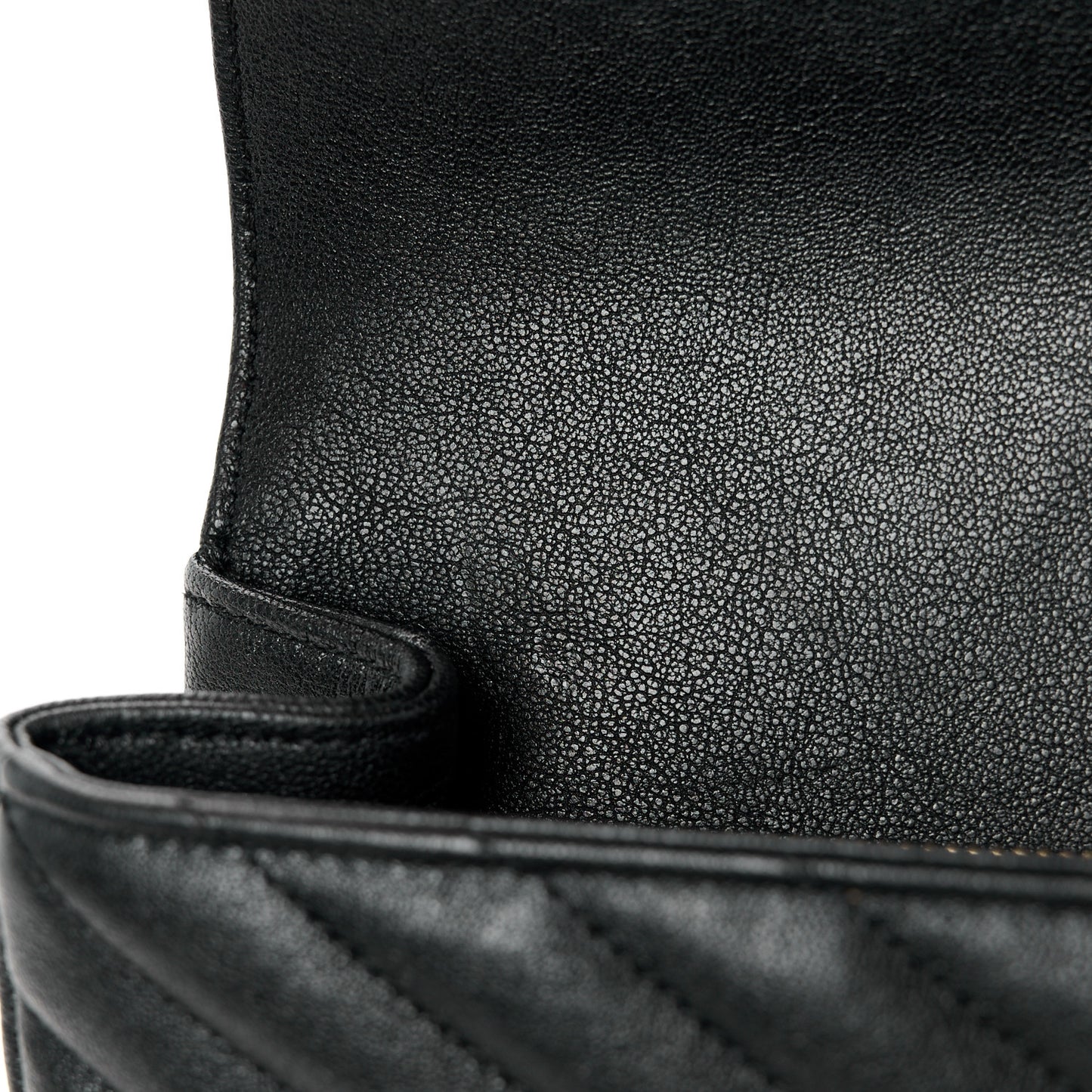 Sheepskin Matelasse Chevron Monogram Medium College Bag Black