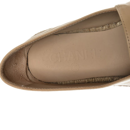 Chanel Lambskin CC Espadrilles 37 Beige Black 7 of 7
