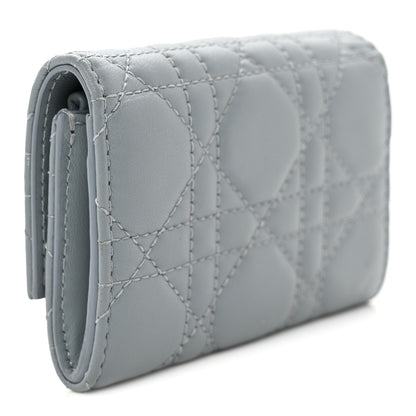 Christian Dior Lambskin Cannage Lady Dior Flap Card Holder Gray 3 of 8