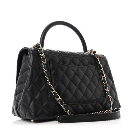 Chanel Caviar Quilted Small Coco Handle Flap Black 3 of 11