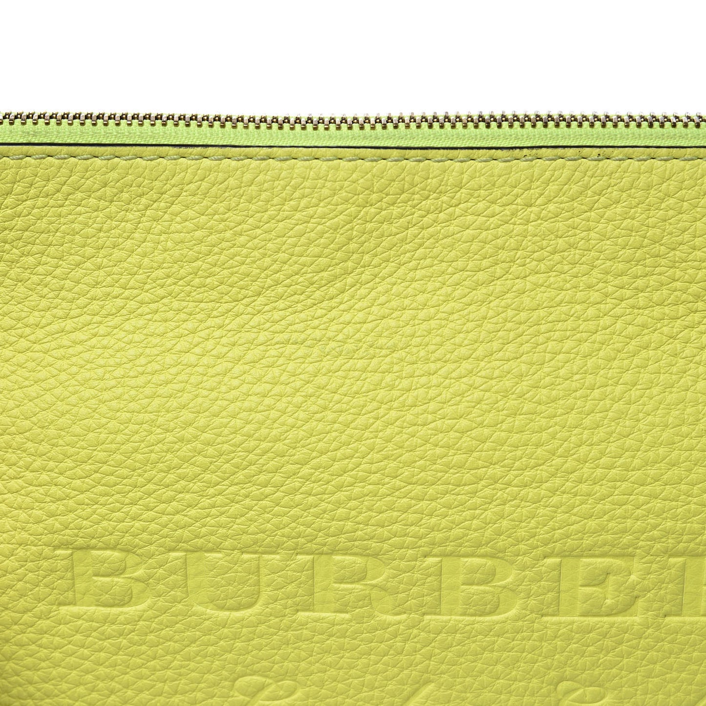 Soft Calfskin Large Duncan Zip Pouch Neon Yellow
