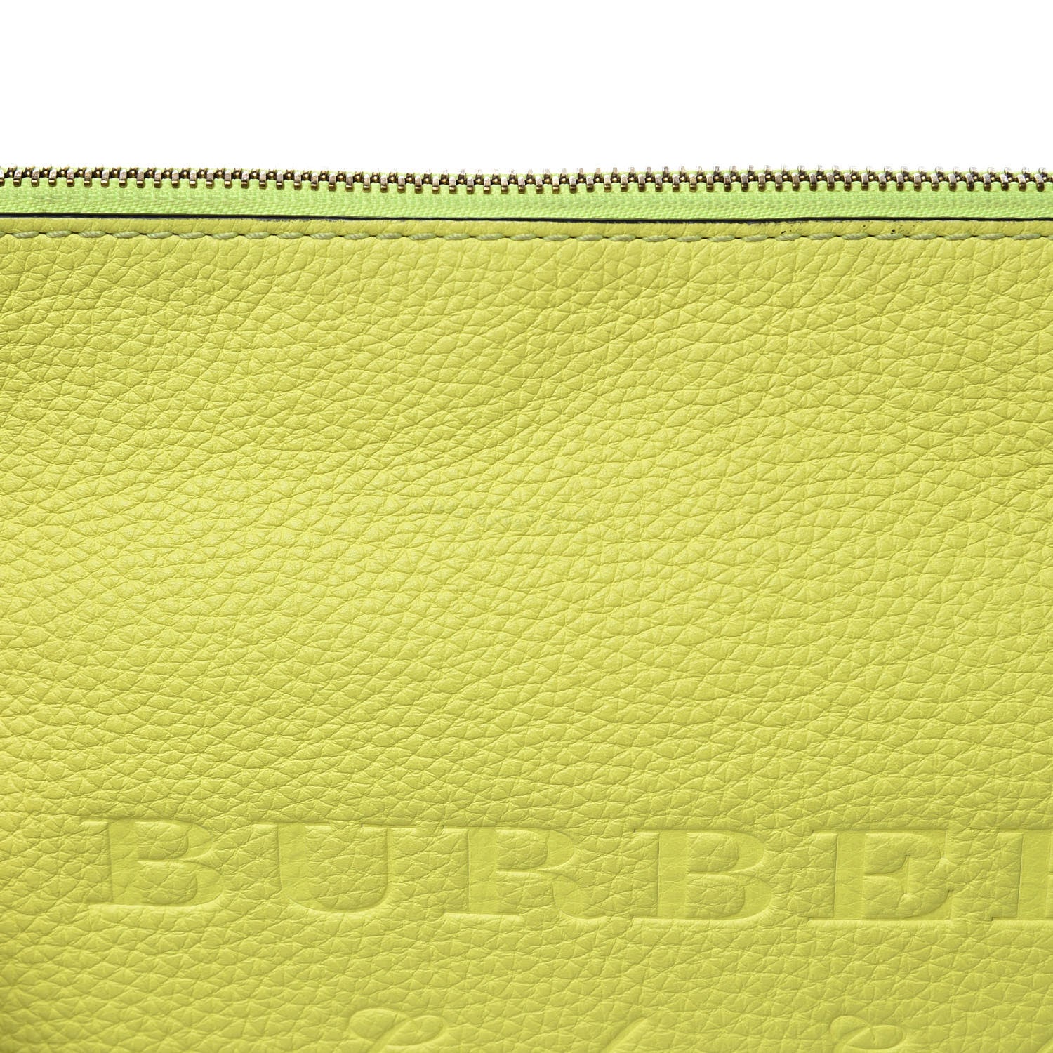 Burberry Soft Calfskin Large Duncan Zip Pouch Neon Yellow 11 of 11