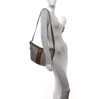 Gucci GG Supreme Monogram Web Small Ophidia Half Moon Hobo Brown 2 of 11