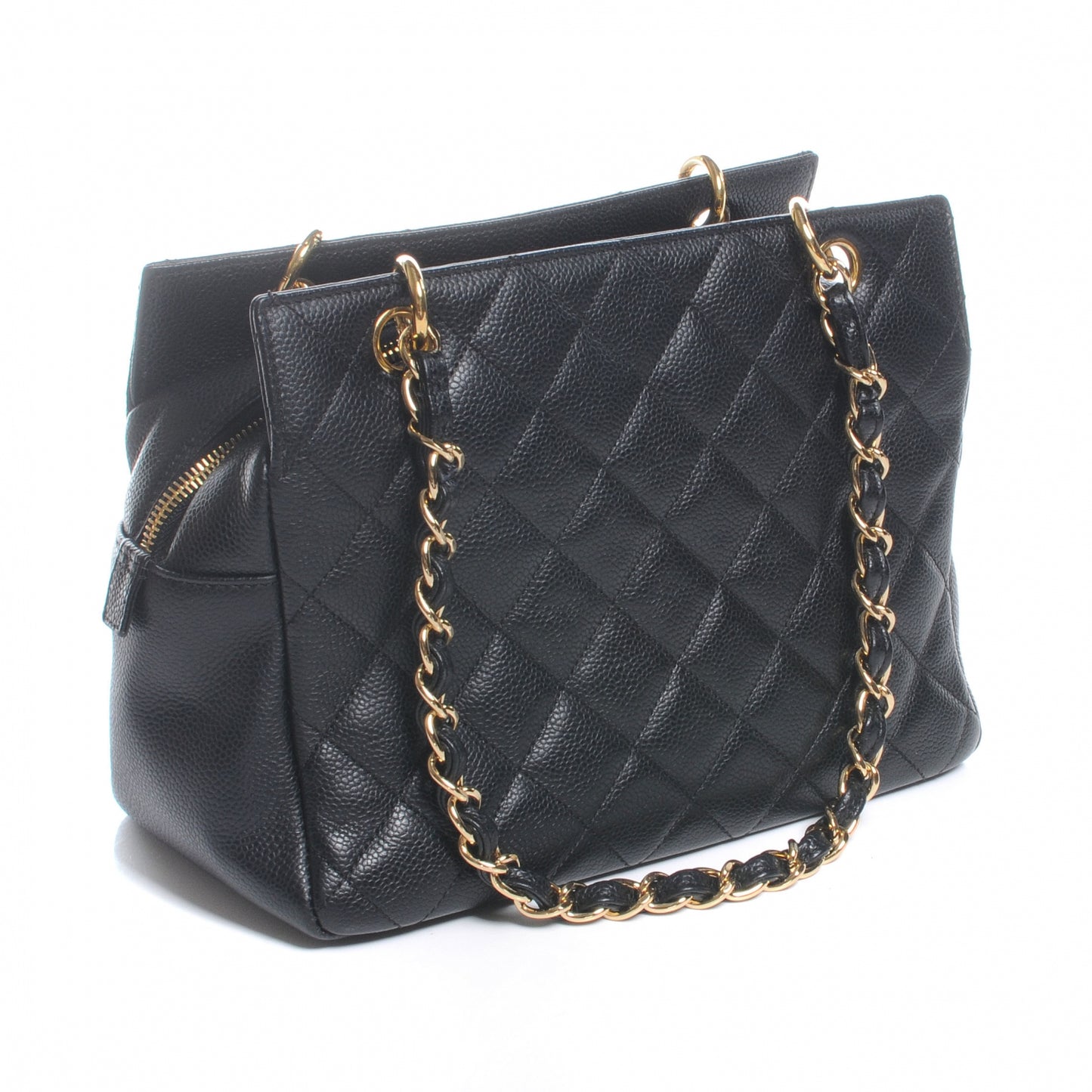 Caviar Quilted Petit Timeless Tote PTT Black