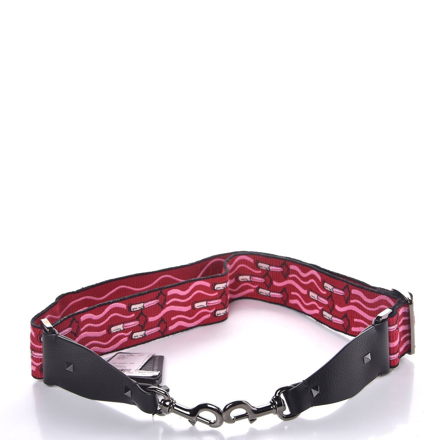 Valentino Garavani Canvas Lipstick Embroidered Rockstud Guitar Strap Multicolor 5 of 5