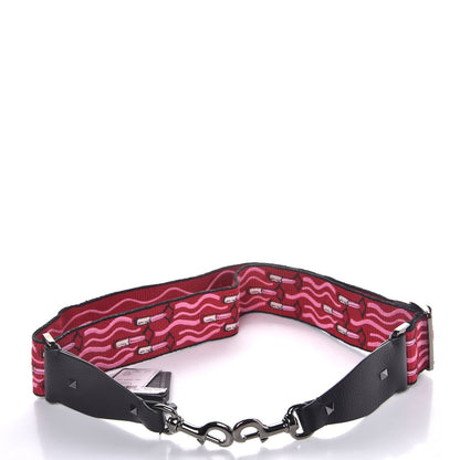 Valentino Garavani Canvas Lipstick Embroidered Rockstud Guitar Strap Multicolor 5 of 5