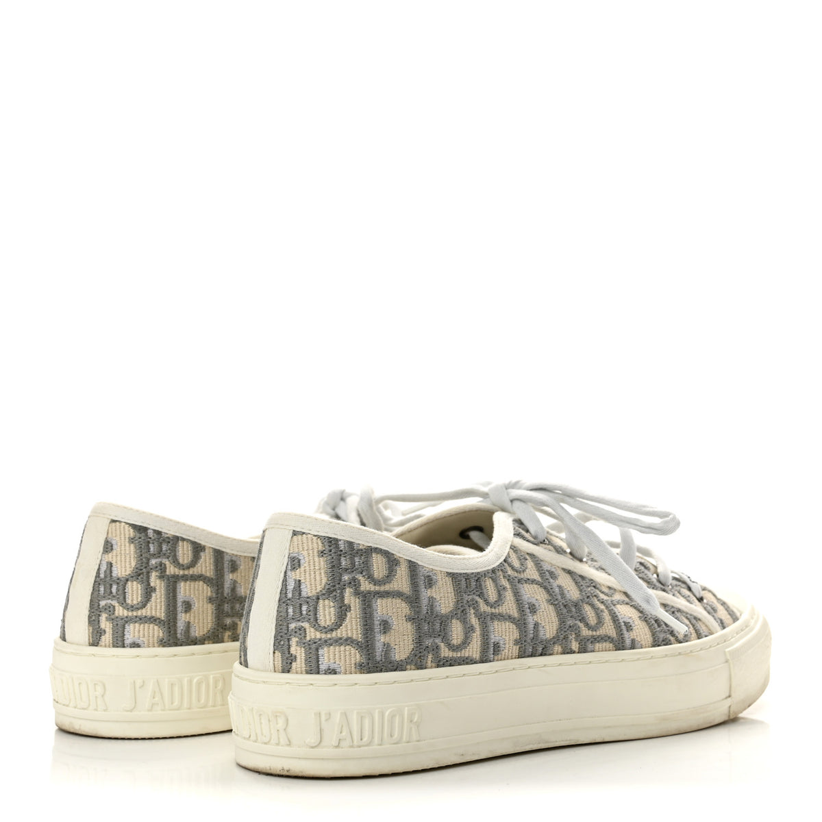 Canvas Oblique Walk'N'Dior Low Top Sneakers 39 Grey Stone