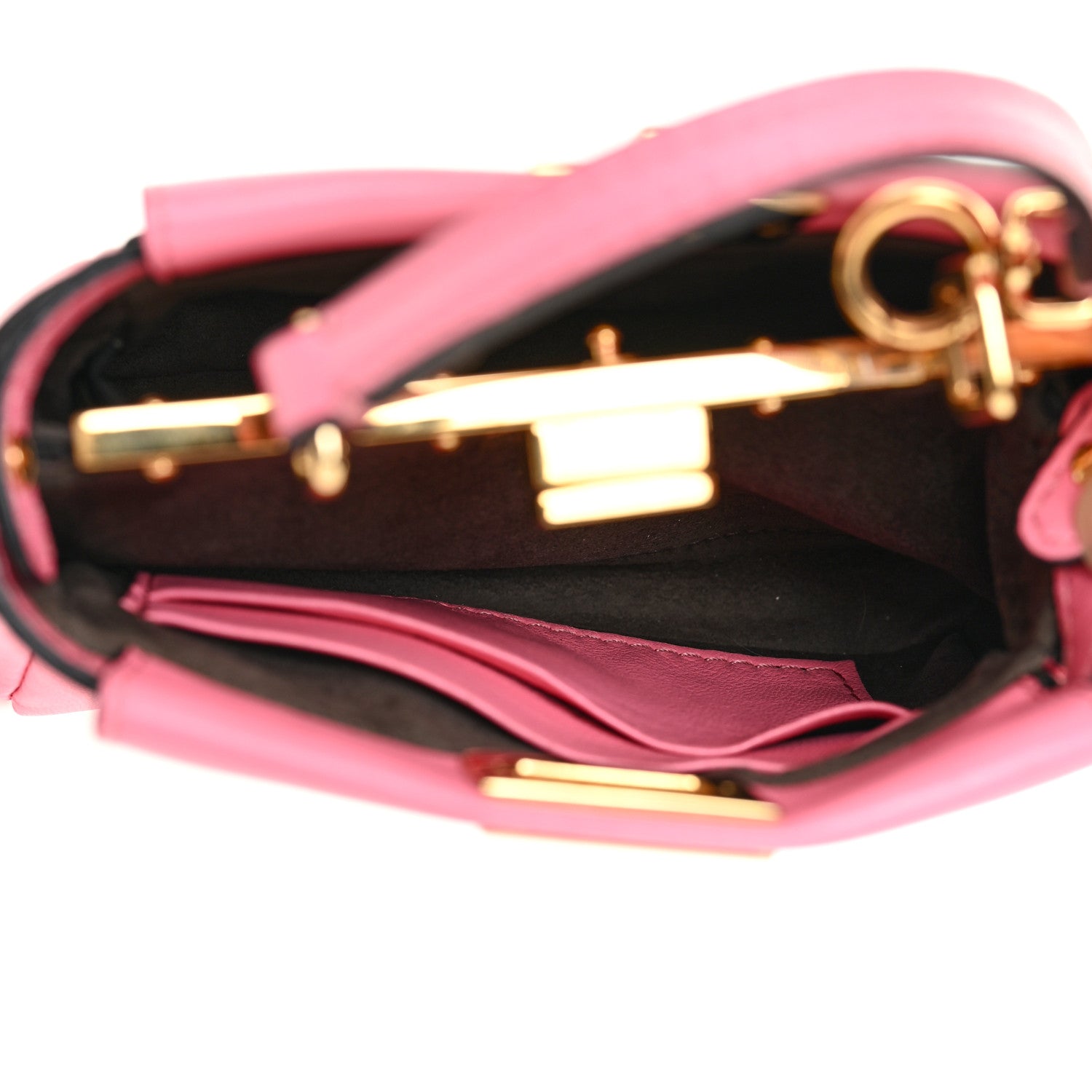 Fendi Shiny Nappa Micro Peekaboo Iconic Satchel Rosa Fluo 9 of 30