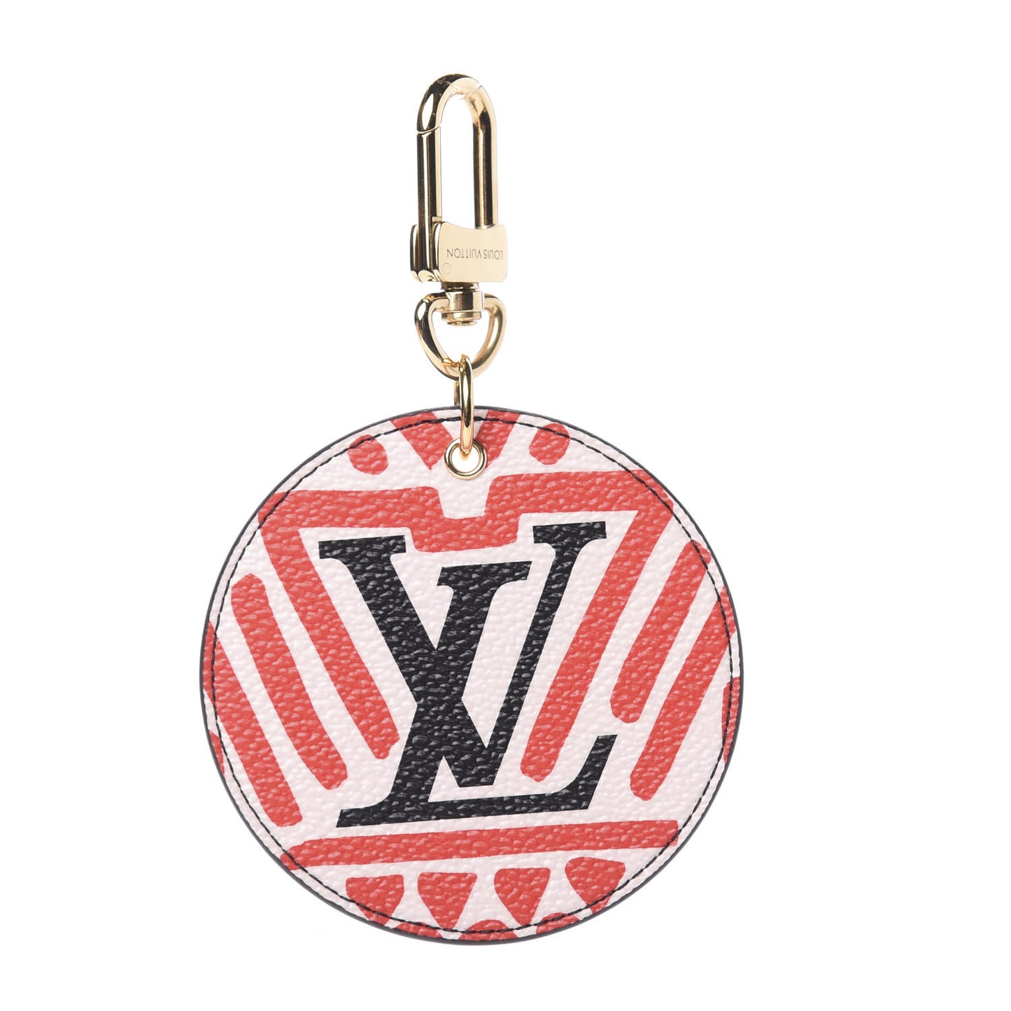 Monogram Giant Crafty Illustre Bag Charm Key Ring Creme Rouge Black