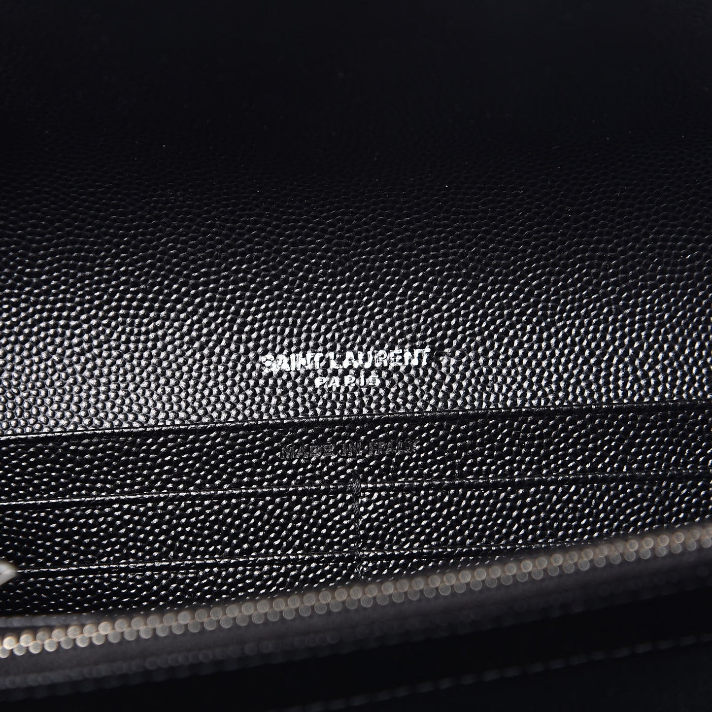 Grain De Poudre Matelasse Chevron Monogram Flap Wallet Black