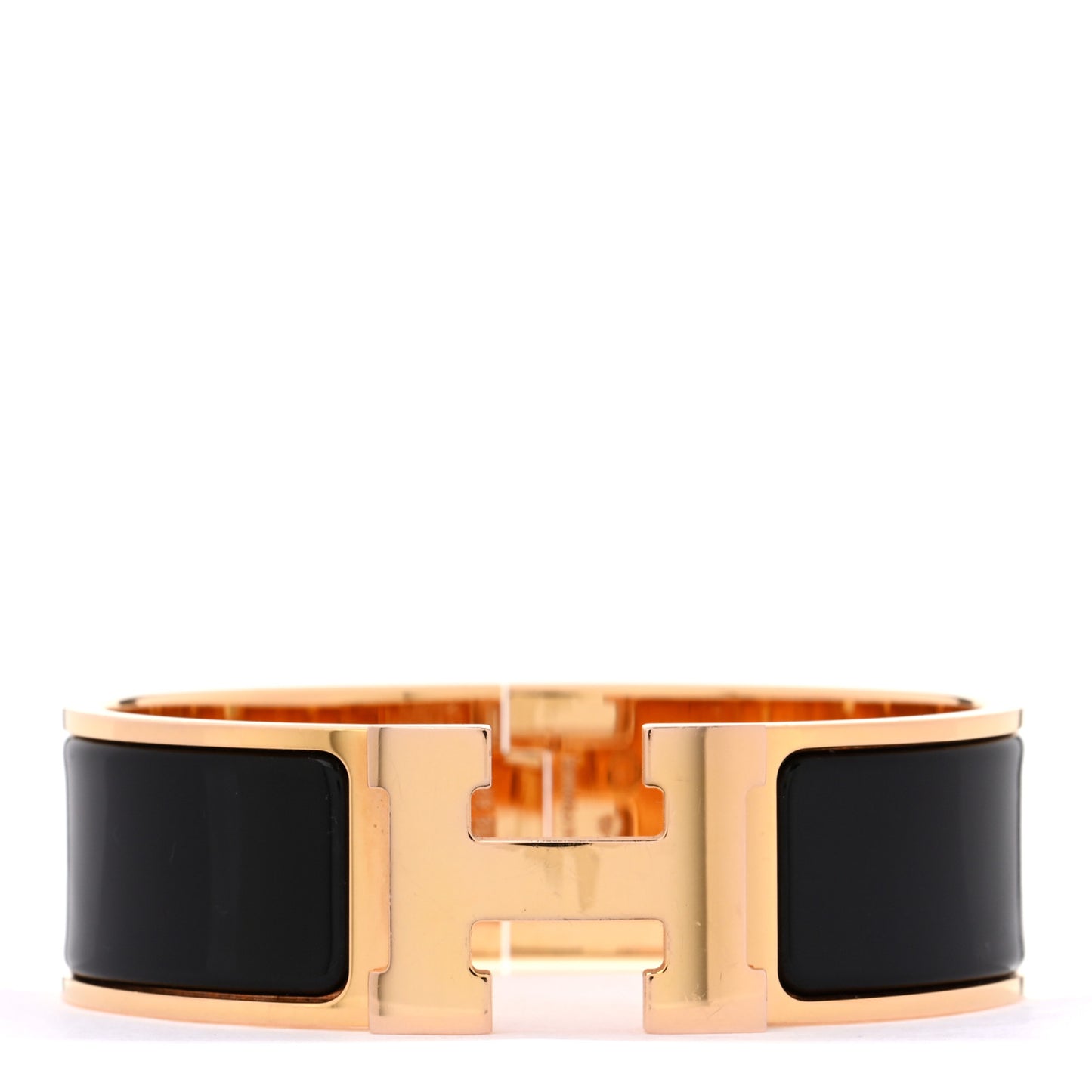 Enamel Wide Clic Clac H Bracelet GM Black
