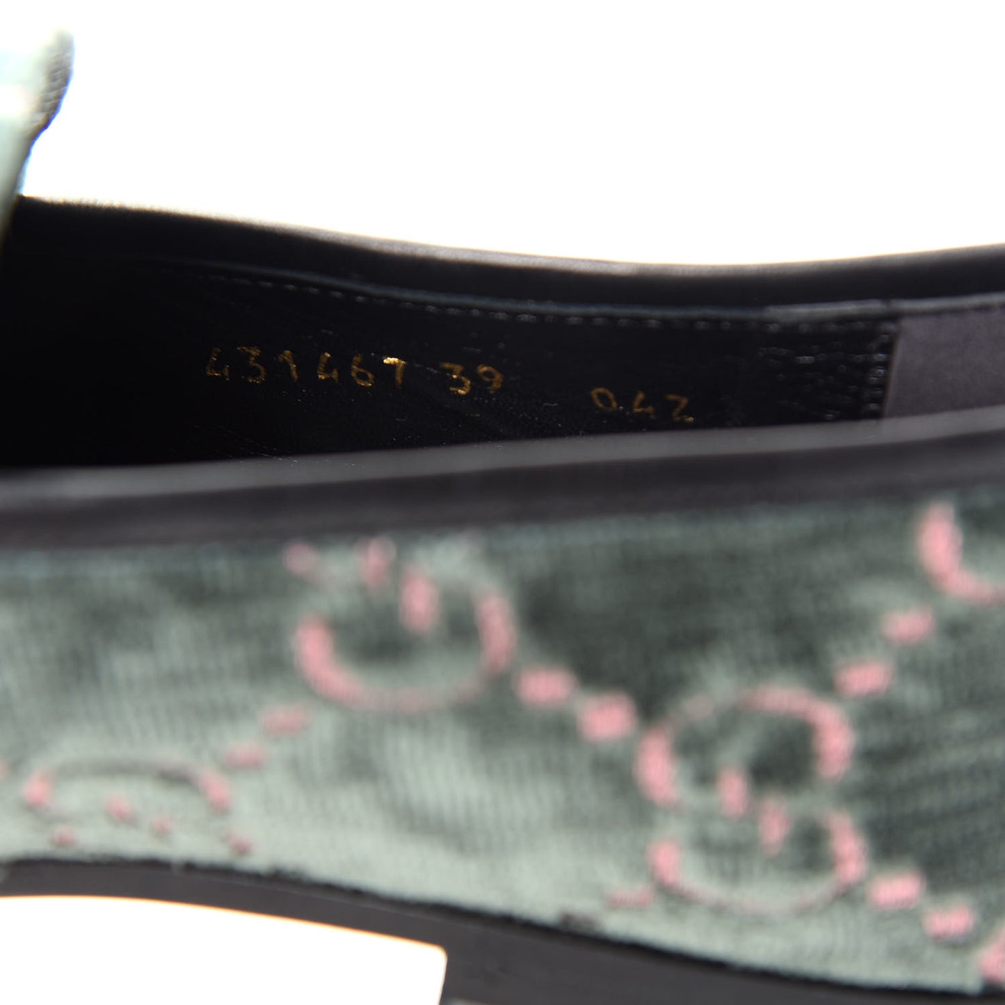 Velvet Malaga Kid GG Monogram Horsebit Womens Jordaan Loafers 39 Avio Dusty Pink Black
