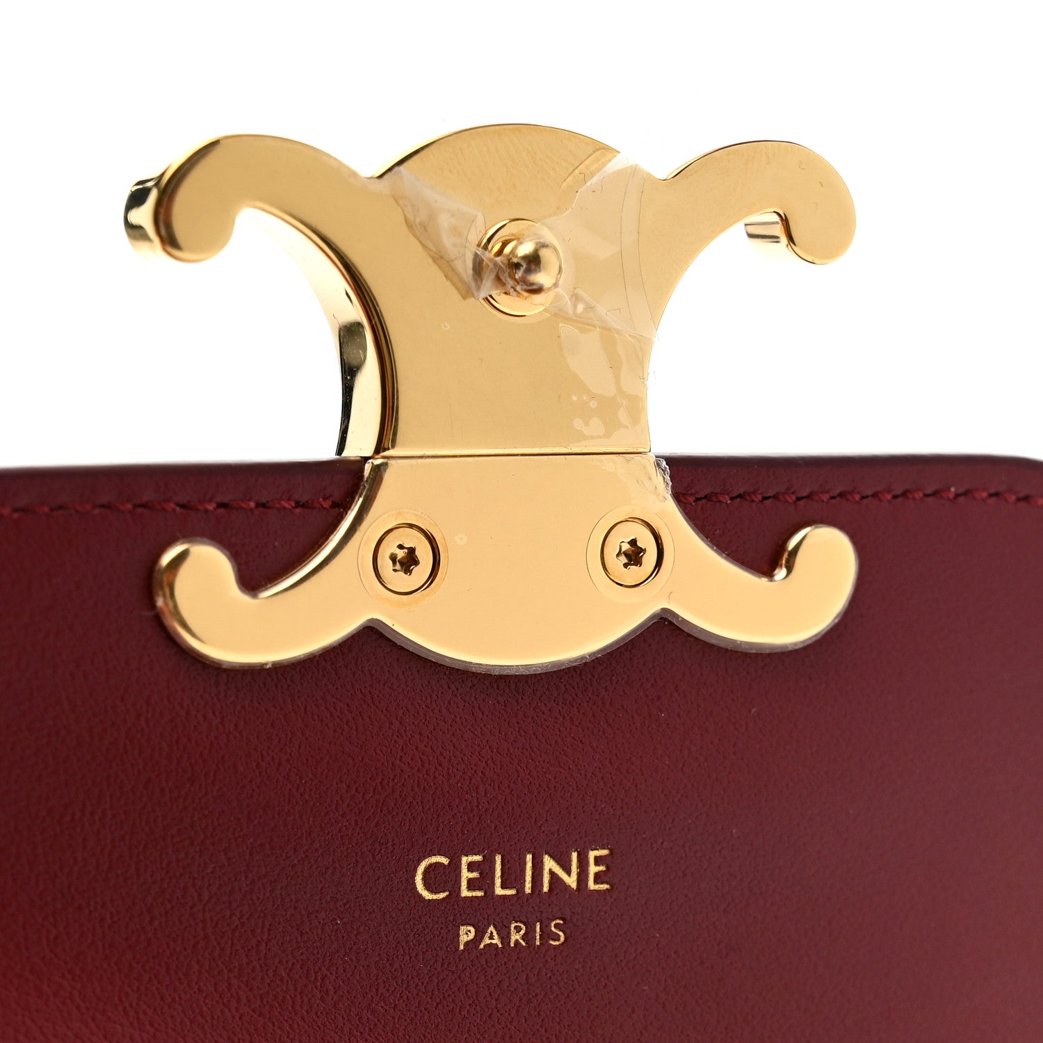 Celine Shiny Calfskin Mini Triomphe Carmin 6 of 10