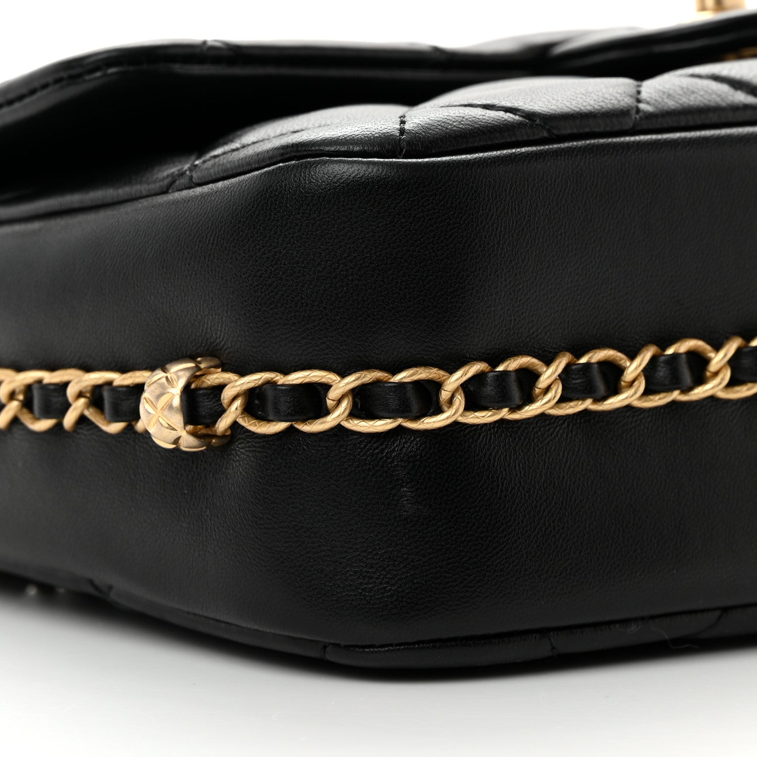 Chanel Lambskin Quilted Large CC Chain Flap Black 9 of 13