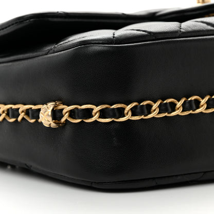 Chanel Lambskin Quilted Large CC Chain Flap Black 9 of 13