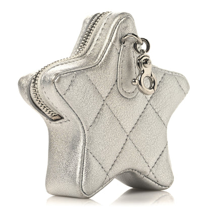 Chanel Metallic Calfskin Quilted Star Charm Silver 3 of 9