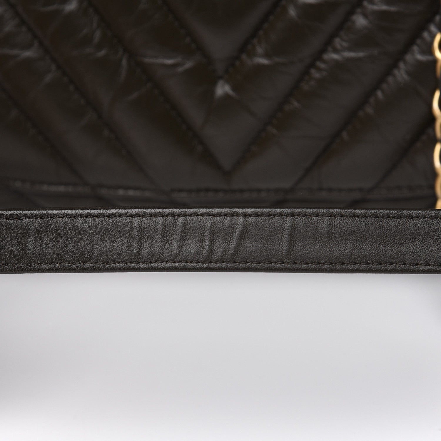 Chanel Aged Calfskin Chevron Large Coco Handle Shopping Tote Dark Green 10 of 11