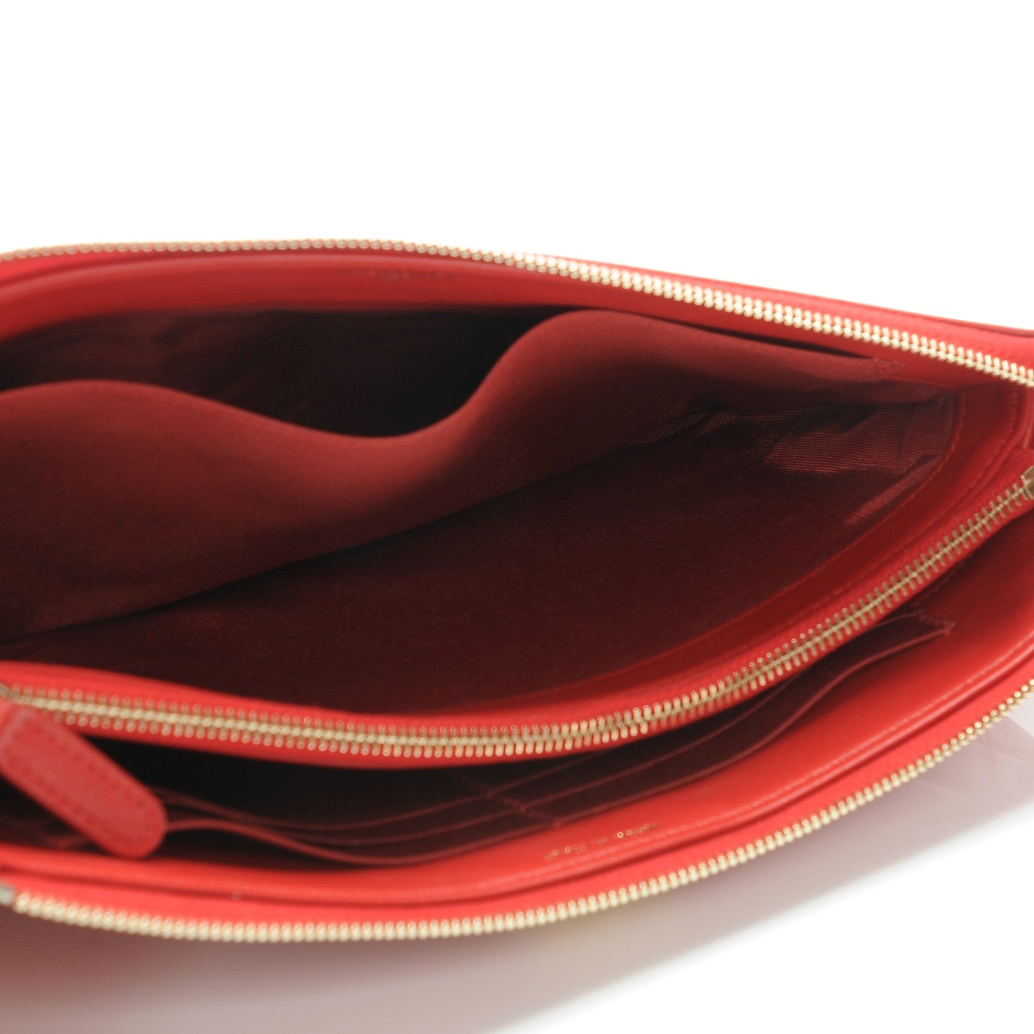 Chanel Lambskin Quilted Small Zipped Boy Pouch Red 5 of 9
