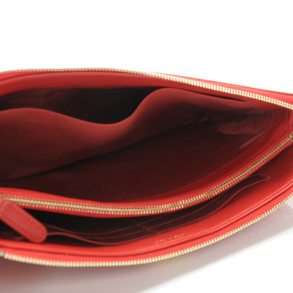Chanel Lambskin Quilted Small Zipped Boy Pouch Red 5 of 9