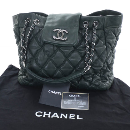 Chanel Lambskin Large Bubble Quilt Tote Green 11 of 11