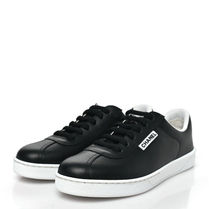 Chanel Calfskin CC Womens Sneakers 36.5 Black 4 of 10