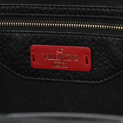 Valentino Garavani Grained Calfskin Small Rockstud Shoulder Tote Black 5 of 10