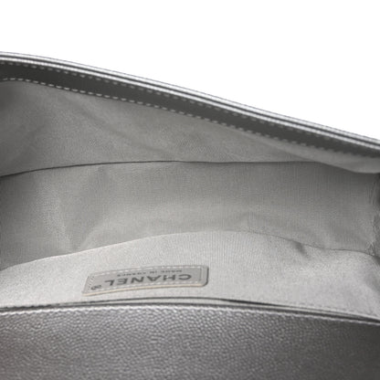 Chanel Metallic Caviar Quilted Medium Boy Flap Silver 5 of 11