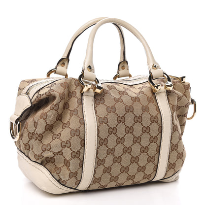 Gucci Monogram Equestrian Horseshoe Bowler White 3 of 10