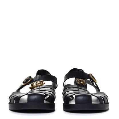 Gucci Rubber Mens Buckle Strap Sandal 11 Black 7 of 14