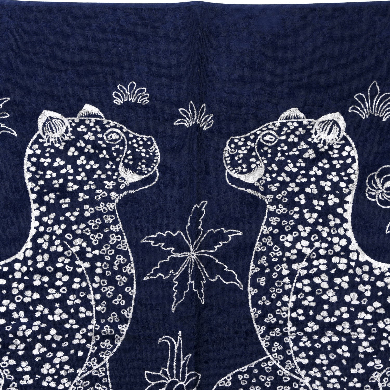 Hermes Cotton Terry Yachting Tattoo Leopards Beach Towel Marine 2 of 4