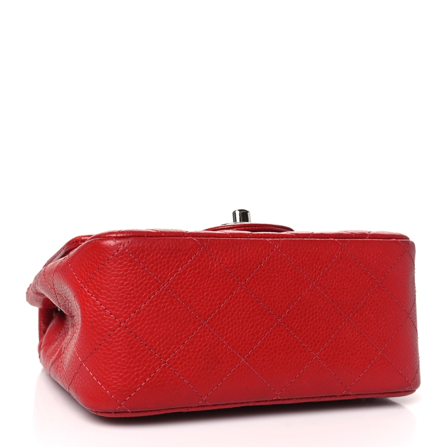 Caviar Quilted Mini Square Flap Red