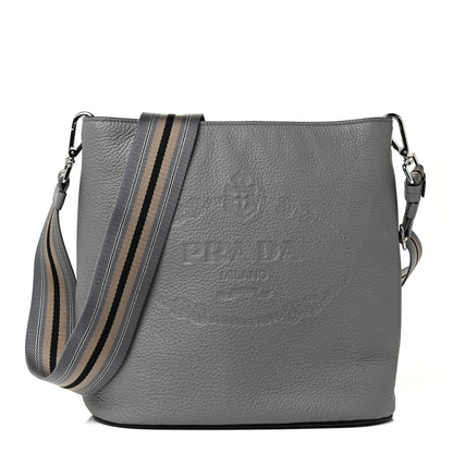 Prada Vitello Phenix Logo Hobo Ardesia 1 of 9