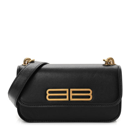 Balenciaga Calfskin Stripe Embossed Gossip Chain Bag XS Black 1 of 10