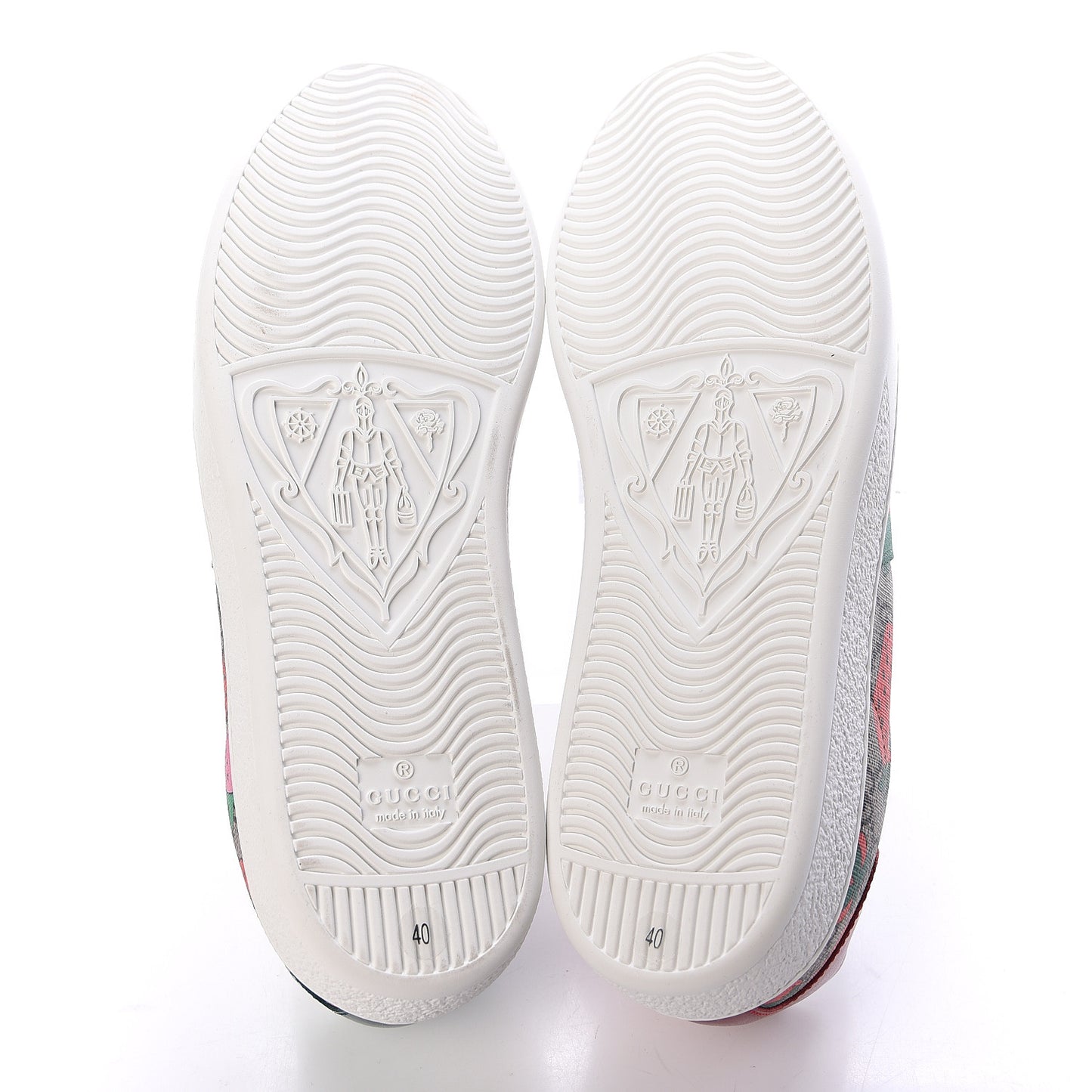 GG Supreme Monogram Strawberry Web Womens Ace Sneakers 40 Beige Multicolor Red Green