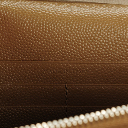 Saint Laurent Grain De Poudre Matelasse Chevron Monogram Chain Wallet Deep Beige 6 of 7
