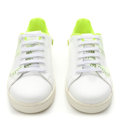 Valentino Garavani Calfskin Womens Backnet Sneakers 37.5 White Fluo Green 2 of 11