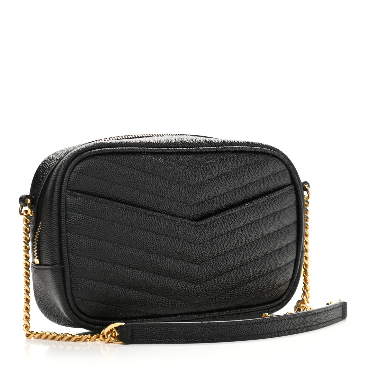Saint Laurent Grain De Poudre Matelasse Monogram Mini Lou Camera Bag Black 3 of 11