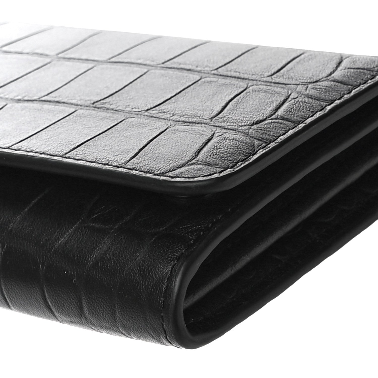 Mulberry Crocodile Embossed Calfskin Wallet Black 9 of 10